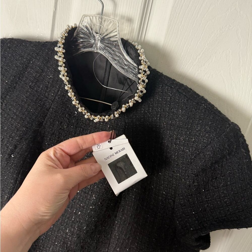 Nadine Merabi Simone Black Mini Dress 10 - Picture 6 of 8